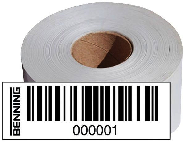 1St. Benning 756301 Barcodeetiketten Satz 1 Nr. 1 - 1000. Material PVC. Stark