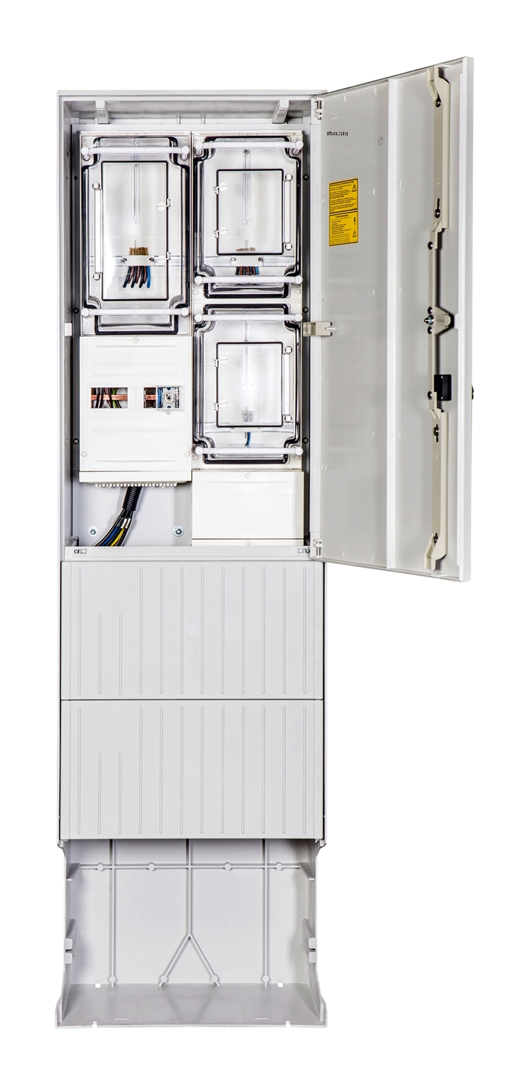 1St. F-Tronic ZSA202-2-3ZK-TSG-HT Zähleranschlusssäule 2-feldrig, H=2010mm, 3-3.HZ, Haube m. Tür, ZSA202-2-3ZK-TSG-HT 7160118