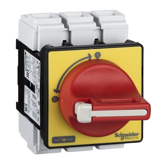 1St. Schneider Electric VCF4 Not-Aus/Hauptschalter, 4-Loch bef., 3p, 690V, 80A, Griff rot abschließbar