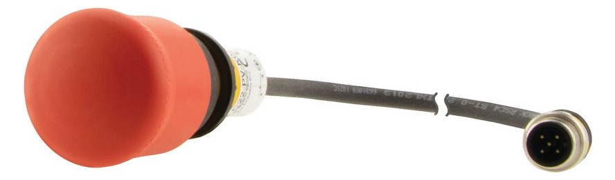 1St. Eaton 185184 NOT-HALT-/NOT-AUS-Taste, Pilzform, 38 mm, Zugentriegelung, 2 Ö, Kabel (schwarz) mit M12A-Stecker, 5-po
