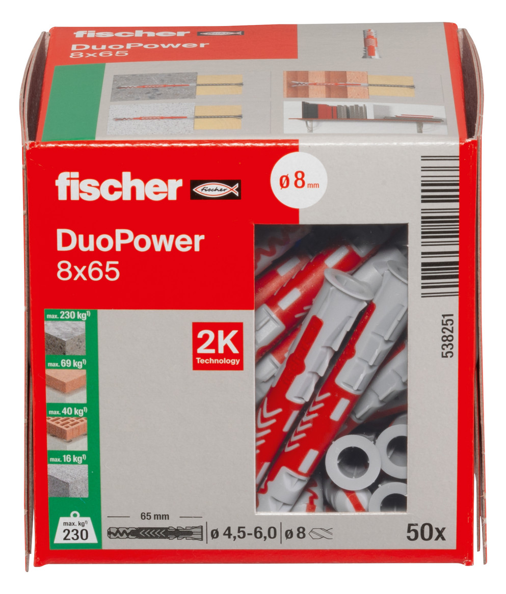 100St. FISCHER 538251 DuoPower 8x65 LD 100St. Fischer 538251 DuoPower 8x65 LD
