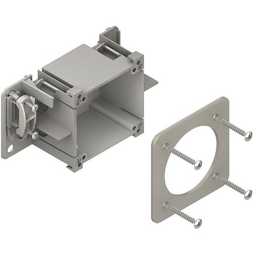 1St. CEE-Geräteeinbaudose, 71x83x52 mm, Kunststoff PA, Farbe grau