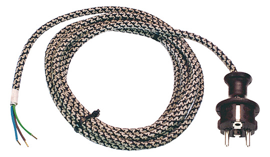 1St. Bachmann 313.176 Zuleitung H03RT-H 3G1,0mm² 3,0m grau/weiß Bügeleisenkabel