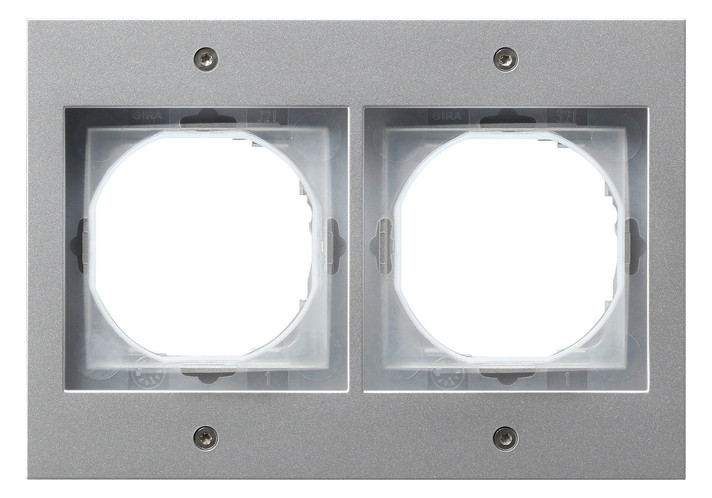 1St. Gira 021265 Abdeckrahmen 2fach Gira TX_44 (WG UP) Farbe Alu
