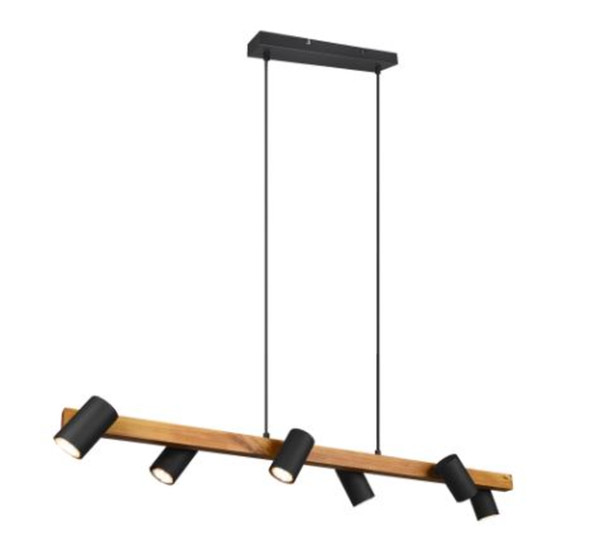 1St. Trio 312490632 Pendelleuchte sw. holz 6xGU10