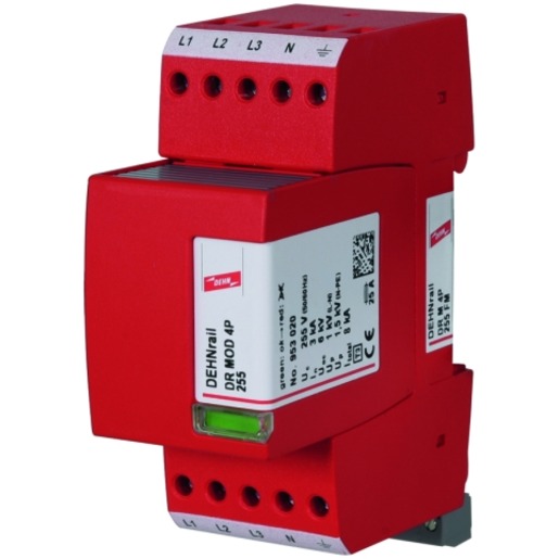 1St. Dehn 953405 Überspannungsableiter Typ 3 Dehnrail M 4-polig 255V für Industrieelektronik DR M 4P 255 FM