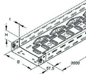 3m Niedax RLVC60.300 Kabelrinne, gelocht, mit angeprägtem Verbinder, 60x400x3000 mm, CITO, Stahl, bandverzinkt DIN EN 10346 RLVC 60300 (24,21EUR/m)