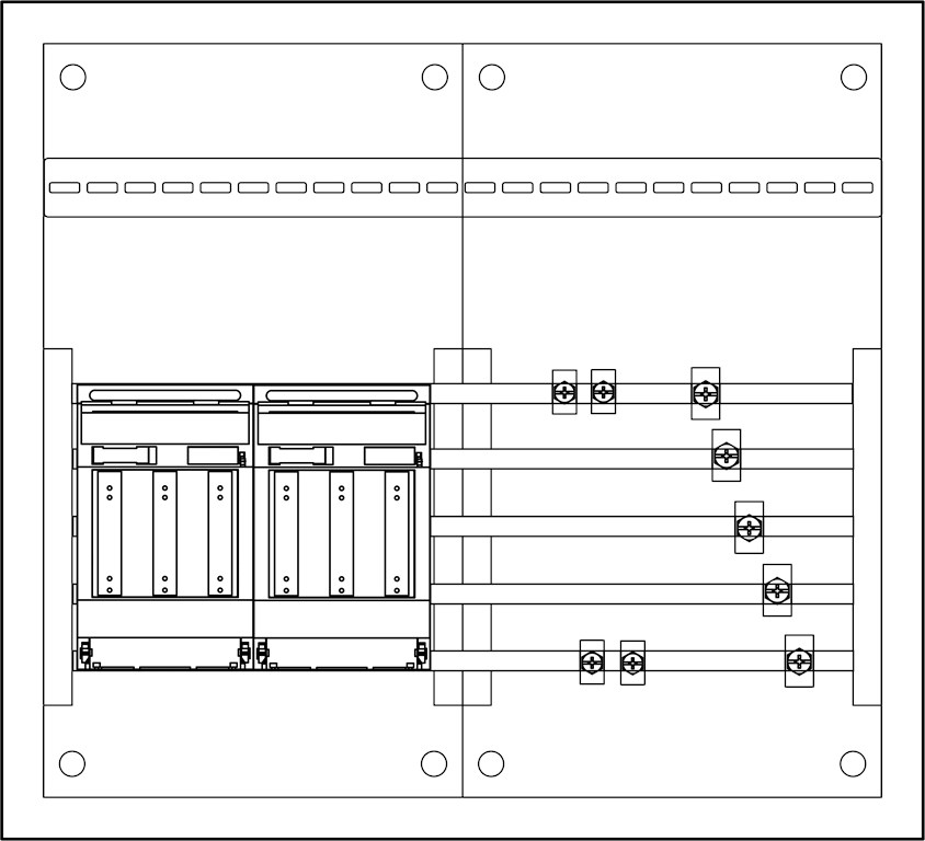 1St. F-Tronic NHV2T NH-Verteiler Trenner zweifach, H=500mm, B=550mm, T=165mm, IP31/43 7120670...