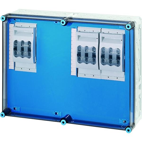 1St. Hensel Mi 6632 Mi-NH-Sicherungslasttrennschaltergehäuse 3x3x NH00, a. Sammelschine, 250A,5p. 20001321 Mi6632