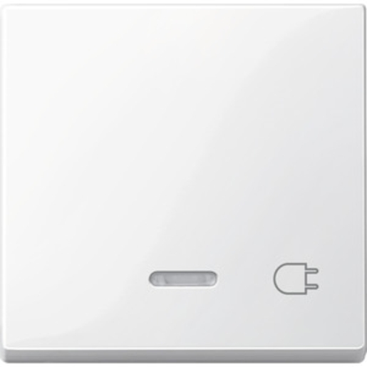 1St. Merten 435219 Wippe mit Kontrollfenster und Aufdruck Steckdose, polarweiß glänzend, System M