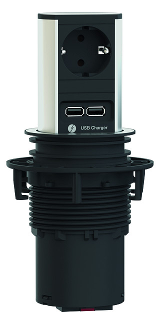 1St. Bachmann ELEVATOR 1xSchuko 1xUSB 928.017 Charger Strom 2m Schuko