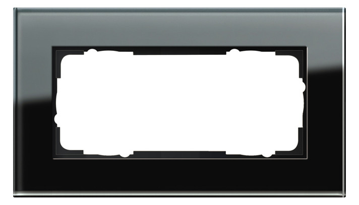 1St. Gira 100205 Rahmen 2fach ohne Mittelsteg Esprit Glas Schwarz...