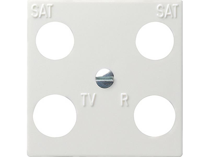 1St. Gira 025803 Zentralplatte 4fach Hirschmann System 55 Reinweiß glänzend