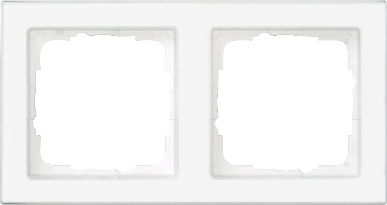 1St. Gira 071222 Rahmen 2fach durchgängig beschr. E2 Klar/Reinweiß