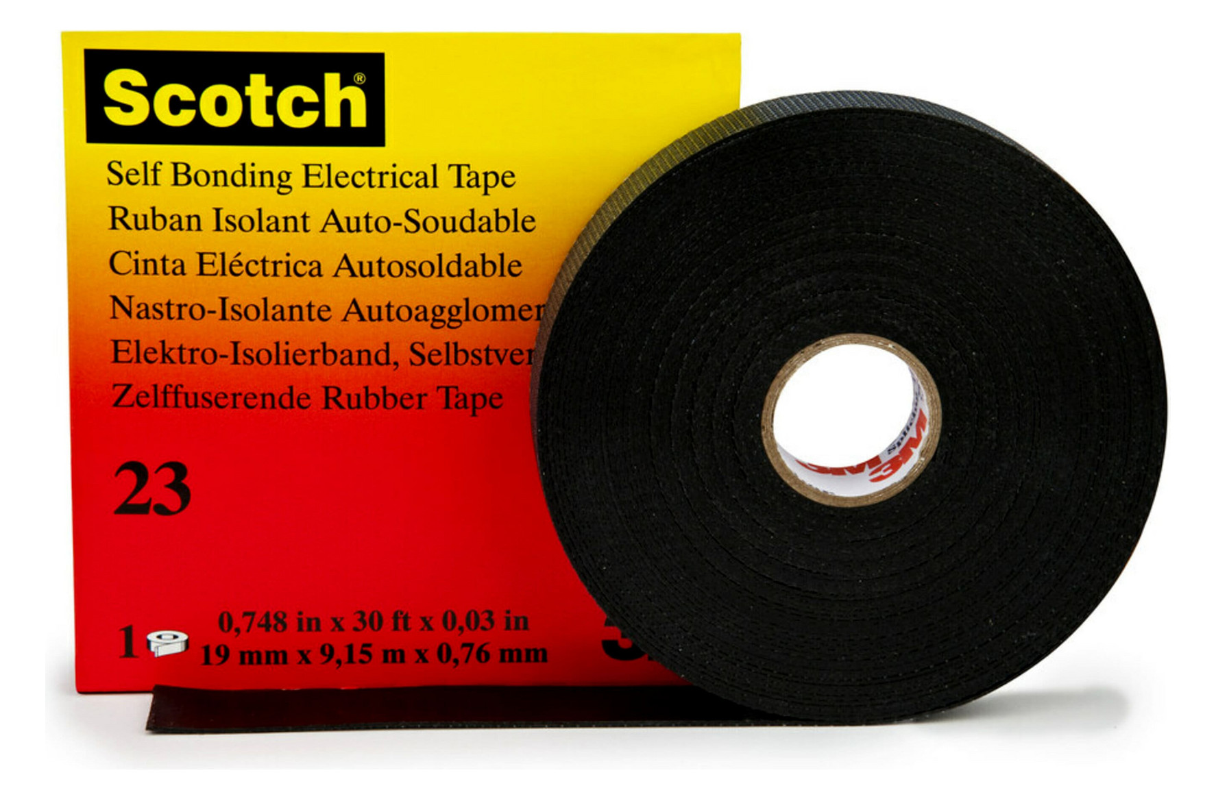 9m 3M Scotch 23 19x9,15 Kautschukband Scotch 23, selbstverschweißend, 19mm x 9,1HT002001309 BAND23