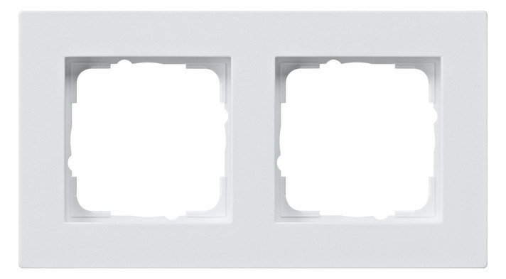 1St. Gira 0212295 Abdeckrahmen 2fach flach E2 Reinweiß glänzend