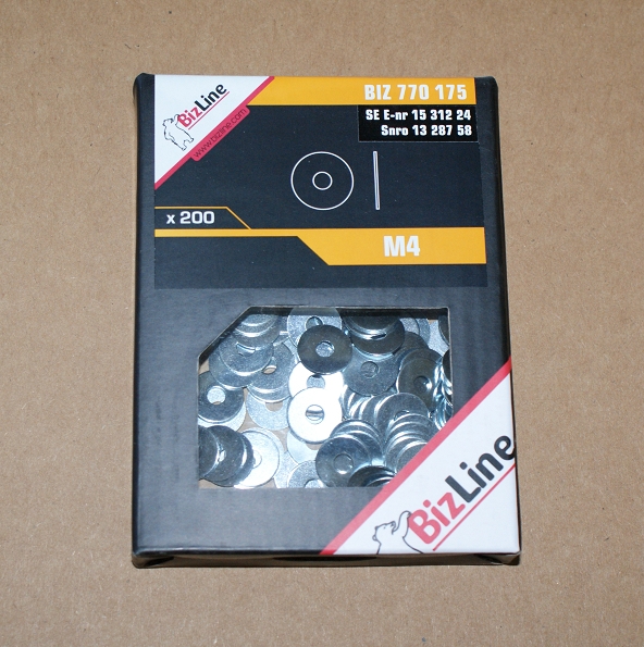 200St. Bizline BIZ 770175 Unterlegscheibe breit M4 BIZ770175 200St. Bizline BIZ 770175 Unterlegscheibe breit M4 BIZ770175