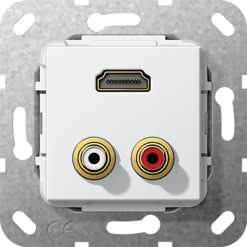 1St. Gira 567403 C-Audio HDMI K-Peitsche Einsatz Reinweiß