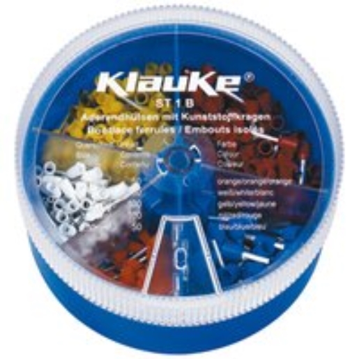 1St. Klauke ST1B Streudose, bestückt mit isolierten Aderendhülsen von 0,5qmm bis 2,5q