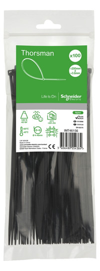 1St. SCHNEID IMT46414 Kabelbinder Thorsman, Abmessung: 200X3,6