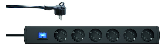 1St. Protec.class PTSD2 6SFS1 TSD 1=2Topf mit Schalter 6f schwarz 1,4m