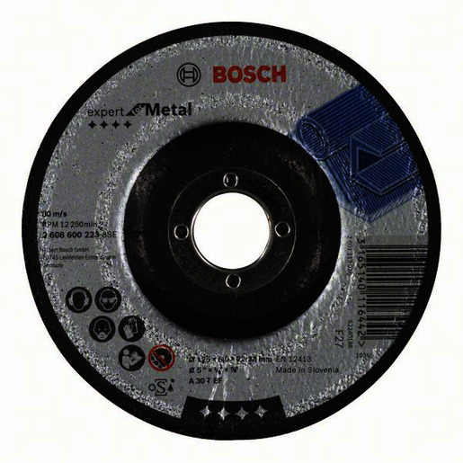 1St. Bosch 2608600223 Schruppscheibe gekröpft Expert for Metal A 30 T BF, 125 mm, 22,23 mm, 6 mm Schruppscheibe gekröpft Expert for Metal 1St. Bosch 2608600223 Schruppscheibe gekröpft Expert for Metal A 30 T BF, 125 mm, 22,23 mm, 6 mm Schruppscheibe gekröpft