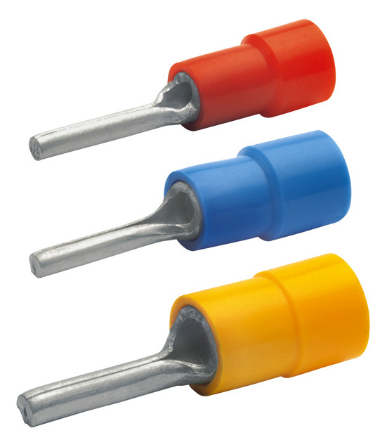 100St. Klauke 710L Stiftkabelschuh isoliert, 1,5-2,5 mm², Länge 27,5mm