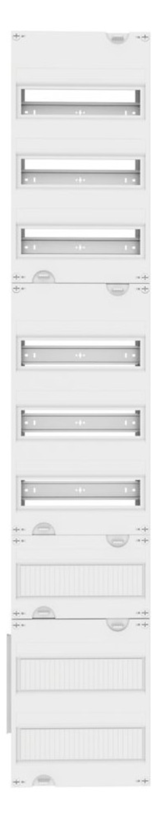 1St. Eaton ZSD-V19/APZ/ZRFZ Verteilerfeld ZSD Höhe 1350mm, Breite 250mm, 6-reihig, 1-feldig, PE/N Steckklemmen, mit APZ unten + zRfZ entsprechend §14a EnWG.