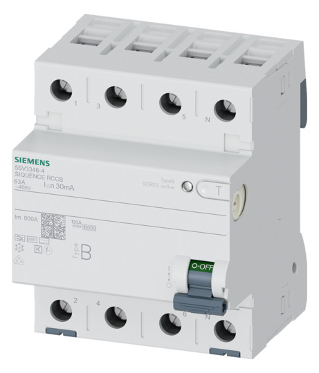 1St. Siemens 5SV3346-4 FI-Schutzschalter, 4-polig, Typ B