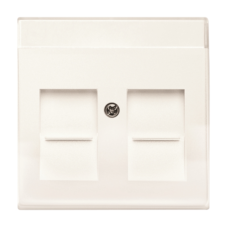 1St. Busch-Jaeger 1800-84 Zentralscheibe, mit Beschriftungsfeld carat studioweiß