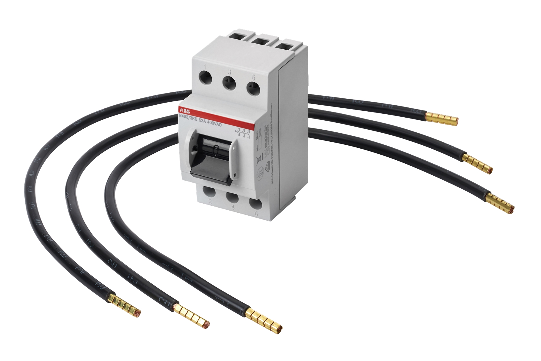 1St. F-Tronic VS450PV10 Verdrahtungssatz PV 10mm², l=450 mm, mit Hauptschalter, L1-L2-L3 (sw-sw-sw) 7110215