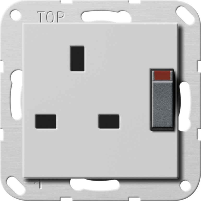 1St. Gira 2778015 Steckd. BS 13 A gesch. + SH System 55 Grau m