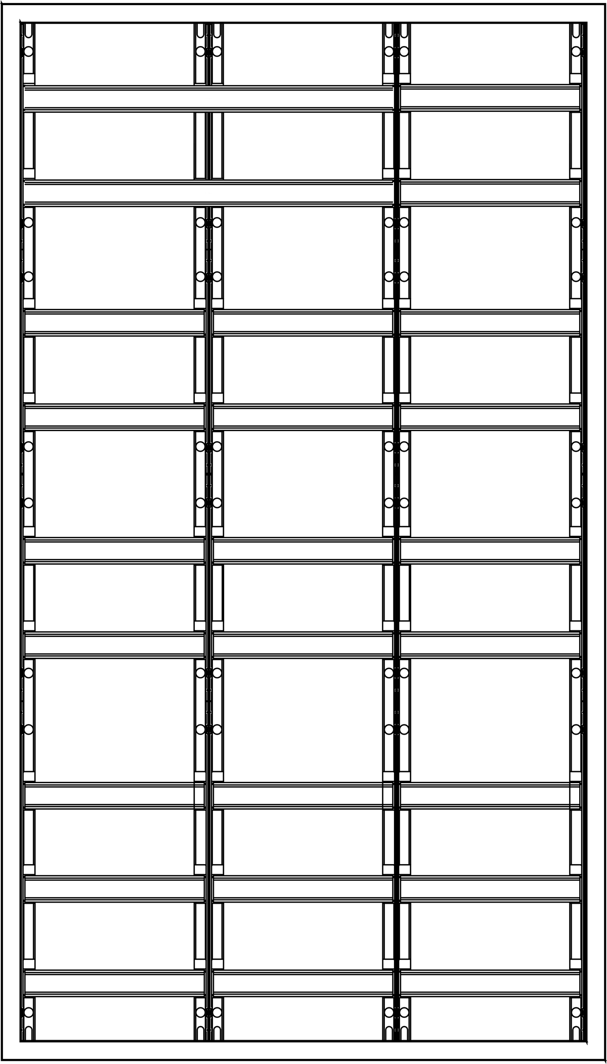 1St. F-Tronic VS3-9-RK Verteilerschrank VS3-9-RK, 3-feldrig, 9r, Reihenklemmen, 1400x800x210mm 7110730
