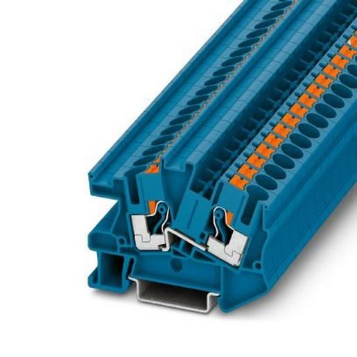 10St. Phoenix Contact PTI 6 BU Installationsklemme Push-in-Anschluss Querschnitt: 0,5 mm² - 10 mm² AWG: 20 - 8 Breite: 8,2 mm  blau Montageart: NS 35/7,5 NS 35/15 3213973