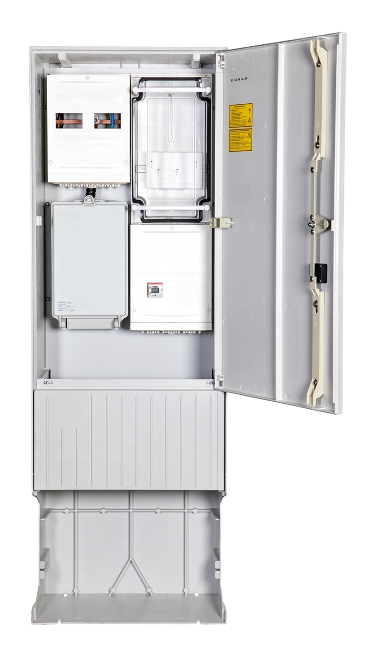 1St. F-Tronic ZSA172-2-ZK-ZSK-HS-H Zähleranschlusssäule 2-feldrig, H=1710mm, 3.HZ, Haube geschl., ZSA172-2-ZK-ZSK-HS-HAK-HG 7160020