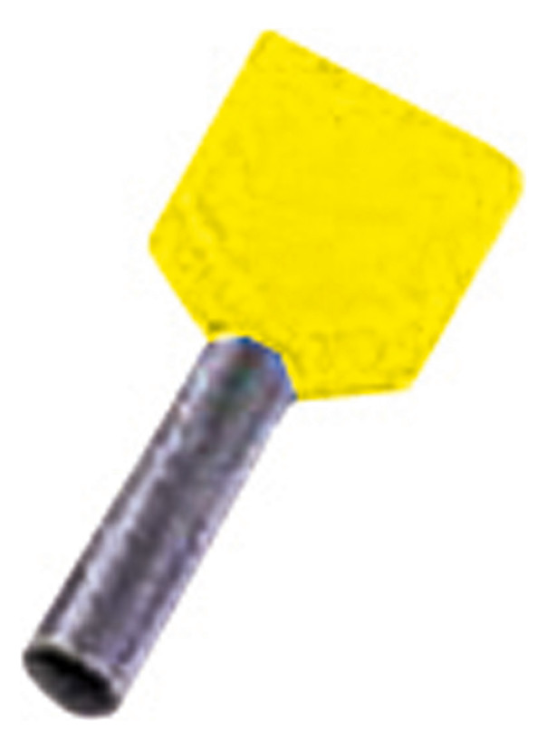100St. Intercable 180802 Isolierte ZwillingsAderendhülsen 2 x 6qmm 14 mm Länge verzinnt gelb ICIAE614Z