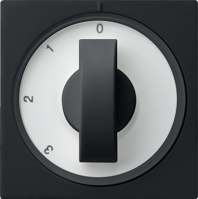 1St. Gira 0669005 Abd. Knebel 3-Stufen 0/1/2/3 System 55 Schwarz m