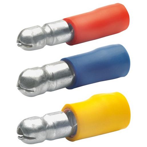 100St. Klauke 1020 Rundstecker isoliert, d: 4 mm, 0,5-1 mm2