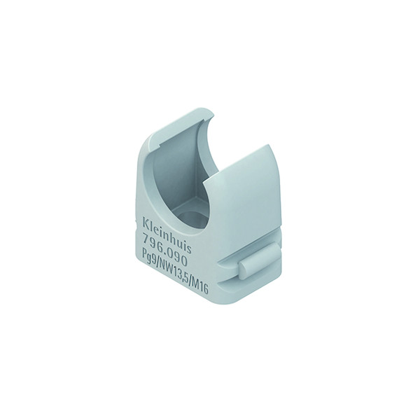 100St. Kleinhuis 796.110 RO-CLIP-Rohrschelle, Pg 11, NW 16, für Kabel-Ø 18-19 mm, Kunststoff PP, RAL 7035, lichtgrau 796.110