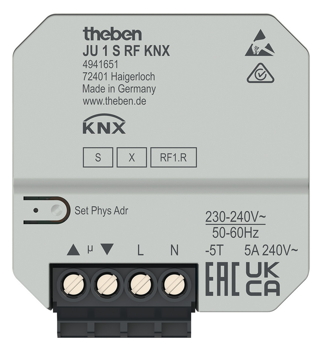 1St. Theben 4941651 JU 1 S RF KNX, KNX UP-Funk-Jalousieaktor