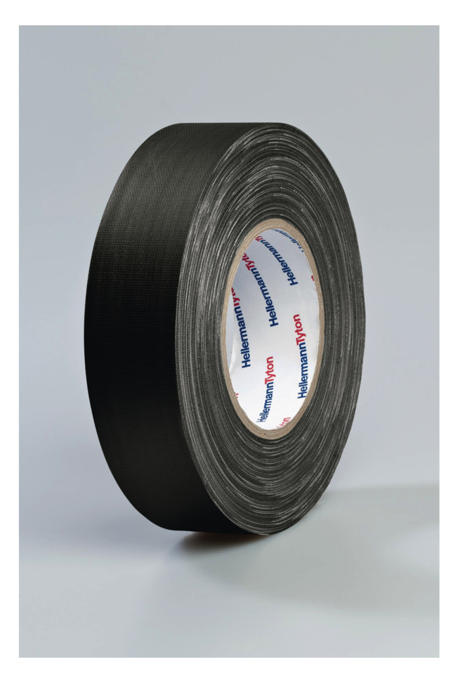 50m HellermannTyton 712-00904 Gewebeband HelaTapeTexschwarz50mm x HTAPE-TEX-50x50-CO-BK (50)