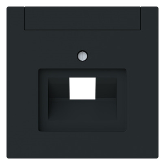 1St. Busch-Jaeger 1803-45M Zentralscheibe mit Beschriftungsfeld Kommunikations-Steckverbinder 1-fach schwarz matt - Busch-art linear® schwarz matt 2CKA001710A4222