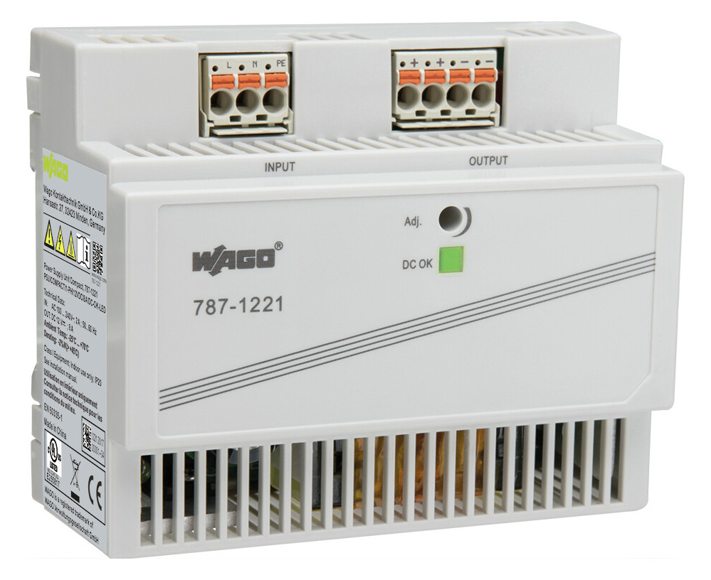 1St. Wago 787-1221, Primär getaktete Stromversorgung Compact 1-phasig DC 12 V / 8 A