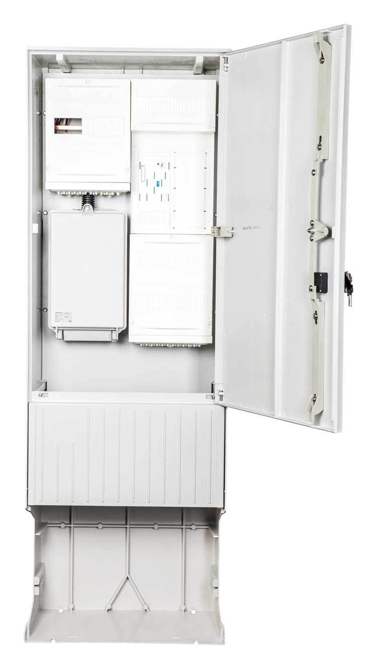1St. F-Tronic ZSA172-2-eHZ-HAK-HO Zähleranschlusssäule 2-feldrig, H=1710mm, eHZ, ohne Haube, ZSA172-2-eHZ-HAK-HO 7160001