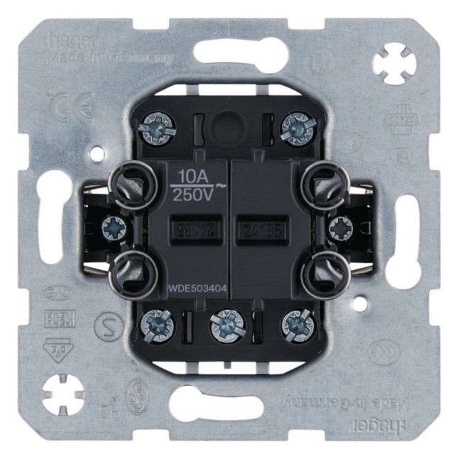 1St. Hager WDE503404 Gruppen-Wippentaster, Unterputz, Modul-E