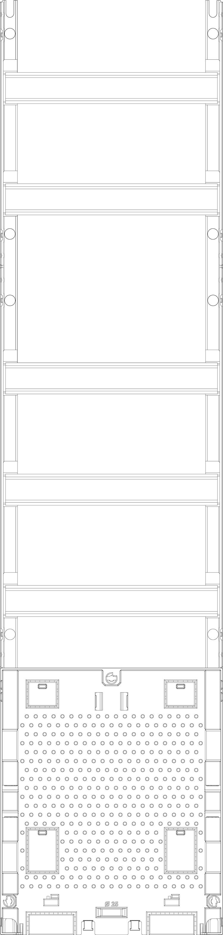 1St. F-Tronic VG7APZO Verteilerfeld VG7APZO,H=1050mm, 1-feldrig, 5-reihig,OA geschl., APZ-Platz ohne APL-Set 7141621