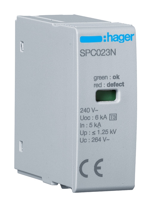 1St. Hager SPC023N Steckmodul T3 1P Uc 264V In 5kA Uoc 6kV Up 1.25kV