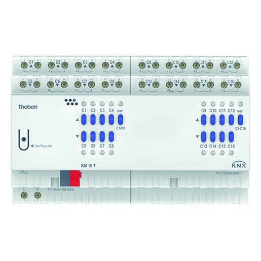 1St. Theben 4940205 RM 16 T KNX, KNX Schalt-/Jalousieaktor 8/16-fach 1St. Theben 4940205 RM 16 T KNX, KNX Schalt-/Jalousieaktor 8/16-fach