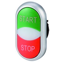 1St. Eaton M22-DDL-GR-GB1/GB0 216702 Doppeldrucktaste, + Leuchtmelder, grün START/weiß/rot STOP M22DDLGRGB1GB0