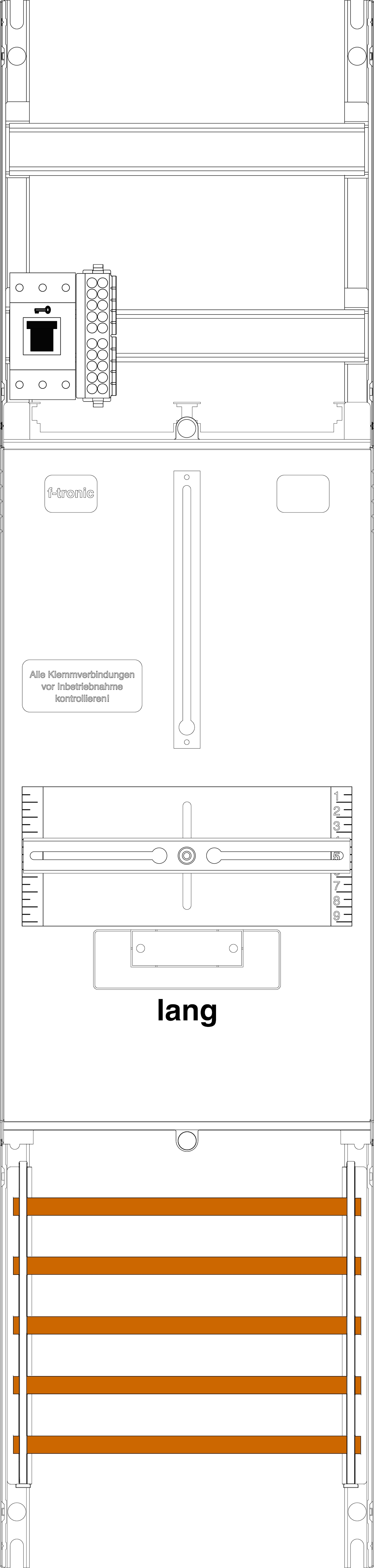 1St. F-Tronic Z1BL-HSS Zählerfeld Z1BL-HSS, 1-feldrig, H=1050mm, 1-3.HZ lange Kabel, 1 HSS 7141401